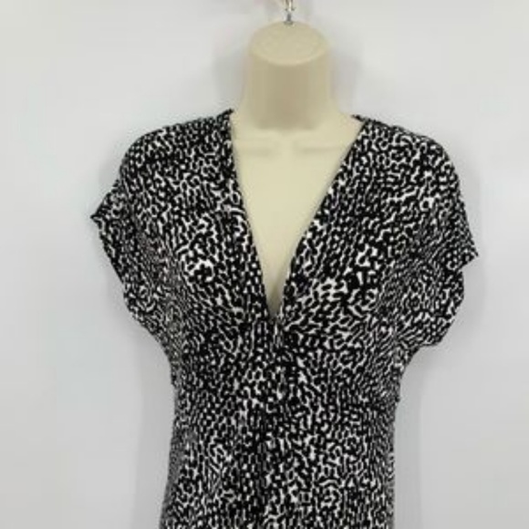 DVF Diane von Furstenberg Natalie Tiny marks Black white dot dress shift new 6 - Picture 2 of 5